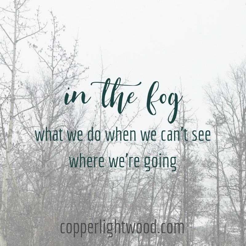 in the fog: what we do when we can't see where we're going