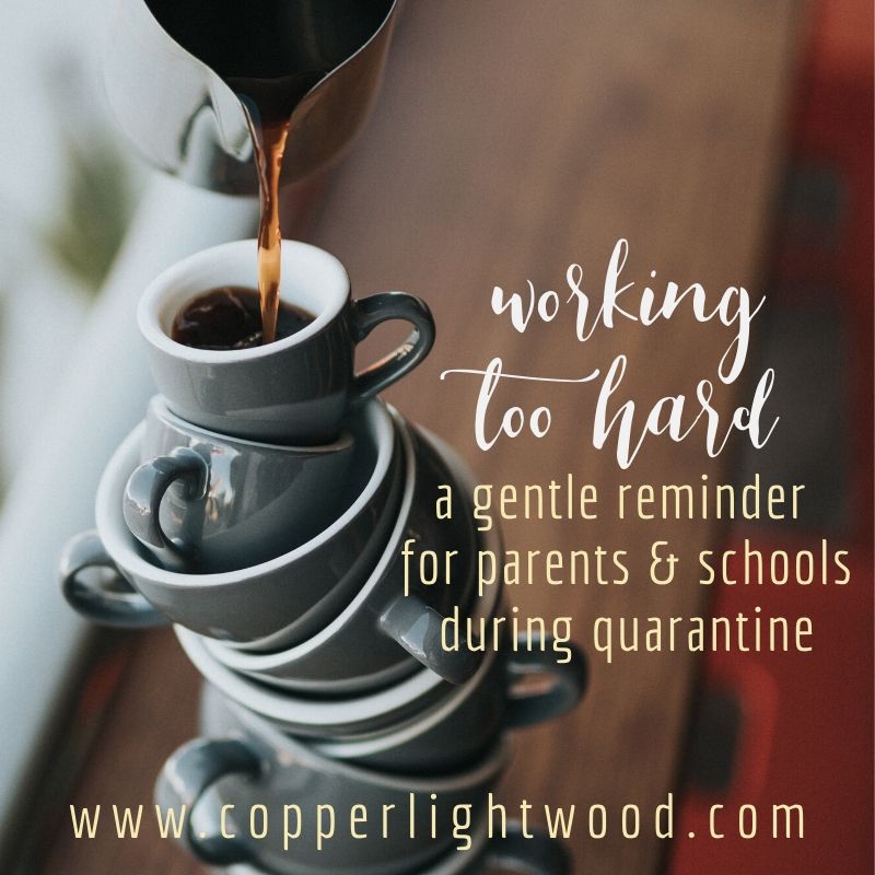 working too hard: a gentle reminder to parents and schools during quarantine