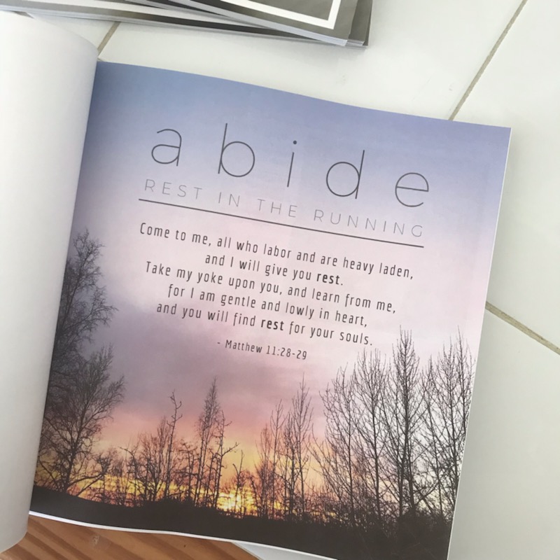 abide: rest in the running
